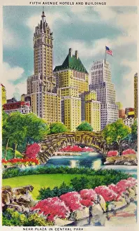 Vintage souvenir postcard, Central Park, NYC, New York, ca 1941