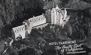Hospitality Prints: Vintage souvenir postcard, Claremont Hotel, Berkeley, ca 1931
