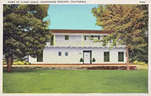 Vintage souvenir postcard, Clark Gable's Home, Homes of the Stars series, ca 1937