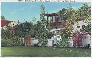 Vintage souvenir postcard, Constance Bennett's Home, Movie Star Homes series, ca 1928