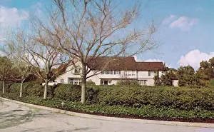 Vintage souvenir postcard, Dean Martin's Home, Hollywood Homes of the Stars series, ca 1967