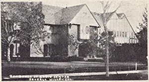 Vintage souvenir postcard, Eddie Cantor's Home, Hollywood Homes series, ca 1938