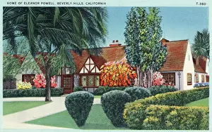 Vintage souvenir postcard, Eleanor Powell's Beverly Hills Home, Homes of the Stars series, ca. 1941