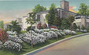 Vintage souvenir postcard, Ginger Roger's Home, Movie Star Homes series, ca 1938