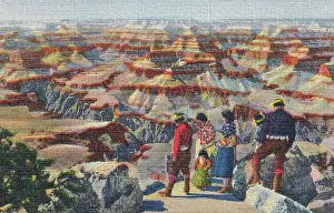 Vintage souvenir postcard, Grand Canyon National Park, Arizona, ca 1943