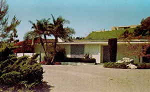 Vintage souvenir postcard, Groucho Marx's Home, Hollywood Homes of the Stars series, ca 1967