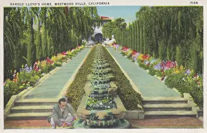 Vintage souvenir postcard, Harold Lloyd's Home, Homes of the Stars series, ca 1937