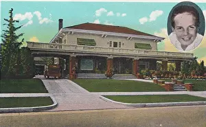 Vintage souvenir postcard, Jackie Coogan's Los Angeles Home, Movie Star Homes series, ca 1923