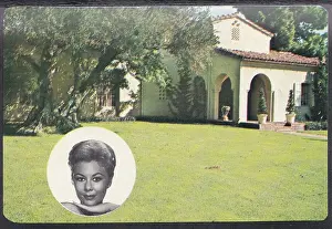 Vintage souvenir postcard, Mitzi Gaynor's Home, Movie and Television Star Homes series, 1969