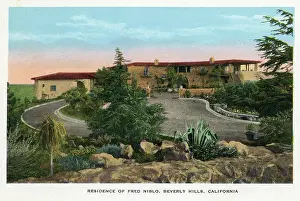 Vintage souvenir postcard, Residence of Fred Niblo, Homes of Movie Stars series, ca 1924