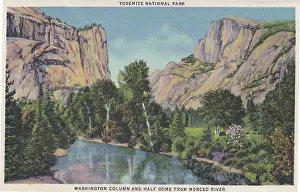 Vintage souvenir postcard, Scenic Gems of Yosemite National Park series, 1937