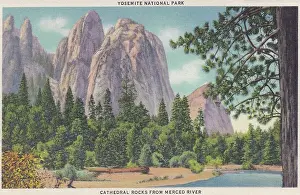 Vintage souvenir postcard, Scenic Gems of Yosemite National Park series, 1937