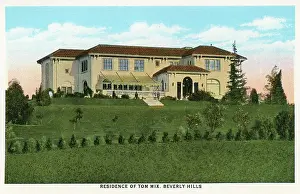 Vintage souvenir postcard, Tom Mix Residence, Homes of Movie Stars series, ca 1927
