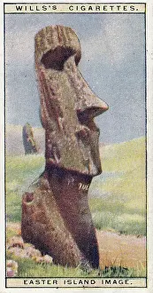 Easter Island Prints: Vintage tobacco card, Easter Island