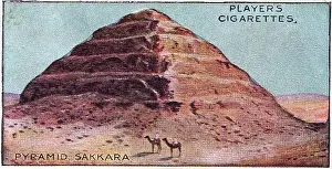 Vintage tobacco card, Egyptian Pyramids of Saqqara, World Wonders series, Player's Cigarettes, 1916