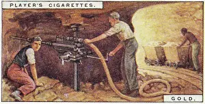 Vintage tobacco card, Gold Mine, South Africa, Products of the World series, Player's Cigarettes, 1928