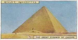 Vintage tobacco card, Great Pyramid of Giza, Egypt, Wonders of the Past series, H O Wills Cigarettes, 1926