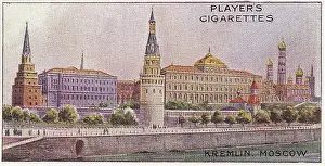 Vintage tobacco card, Moscow Kremlin, Russia, World Wonders series, Player's Cigarettes, 1916