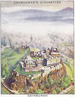 Vintage tobacco card, Scotland, Wings Over the Empire series, Churchman's Cigarettes, 1939