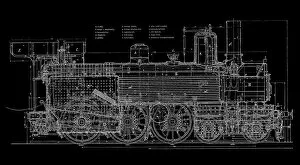 Transportation Gallery: Vintage train blueprint