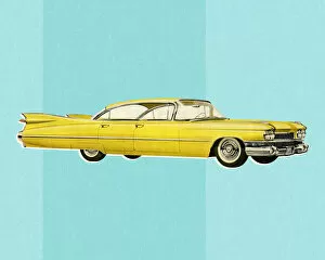 Vintage Car Illustrations Gallery: Vintage Yellow Car