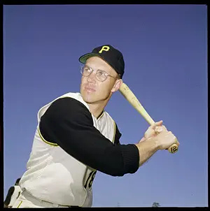 Bill Virdon Posing with Bat