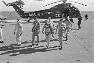 Helicopter Prints: Virgil Grissom Walks From Helicopter