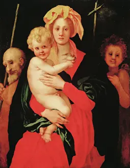 Saint Joseph Prints: Virgin and Child with St. Joseph and John the Baptist by Pontormo