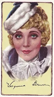 Virginia Bruce, Signed Portraits of Famous Stars, collectible Gallaher cigarette card, 1935