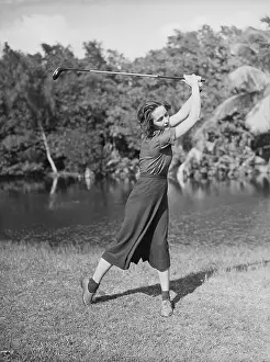 Socialite Prints: Virginia Hall Playing Golf in Palm Beach