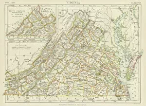 Images Dated 4th October 2017: Virginia map 1885