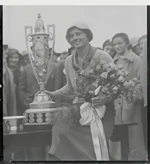 Salem Prints: Virginia Van Wie Posing with Trophy