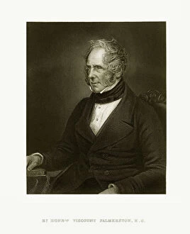Legends and Icons Collection: Viscount K.G. Palmerston Victorian Engraving, Circa 1865