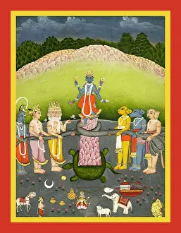 Laksmi Prints: Vishnu in the form of Kūrma, the second avatar