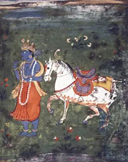 Album Prints: Vishnu as Kalki with his horse