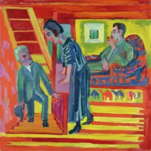 Stairway Prints: The Visit - Couple And Newcomer