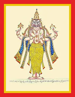 Emblem Prints: Visnu's forth incarnation, Narasiṁha, a man-lion