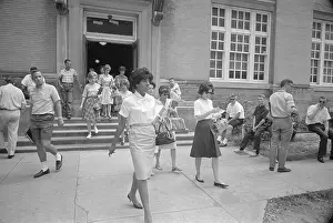 Vivian Malone Leaving Class at University of Alabama