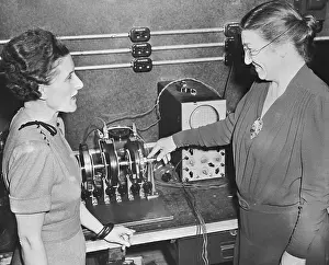 Schenectady Prints: Vivien Kellems Speaking with Edith Clarke