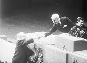 Etiquette Prints: V.M. Molotov and Edward Stettinius Shaking Hands
