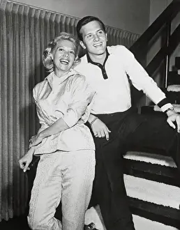 Vocalist Dinah Shore and Pat Boone