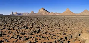 Mountained Prints: Volcanic plain in front of Tassili n Ajjer National Park
