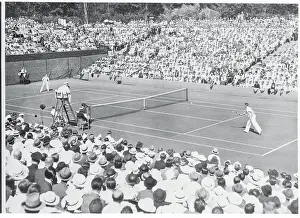 Von Cramm and Crawford on Court