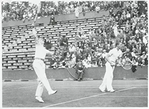 Von Cramm and Denker Playing Tennis