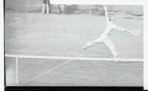 Von Cramm Leaping on Court
