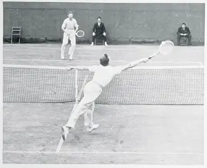 Von Cramm Reaching for Tennis Ball