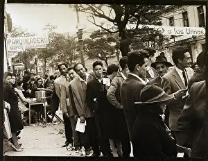 Voters Line Up at Outdoor Polling Place