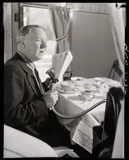 Breakfast Prints: W. C. Feilds Speaking In To Dictaphone