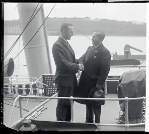 W.A. Bishop Greeting Captain Eddie Ricenbacker