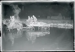 White Plains Prints: Wagon Crashing into a River